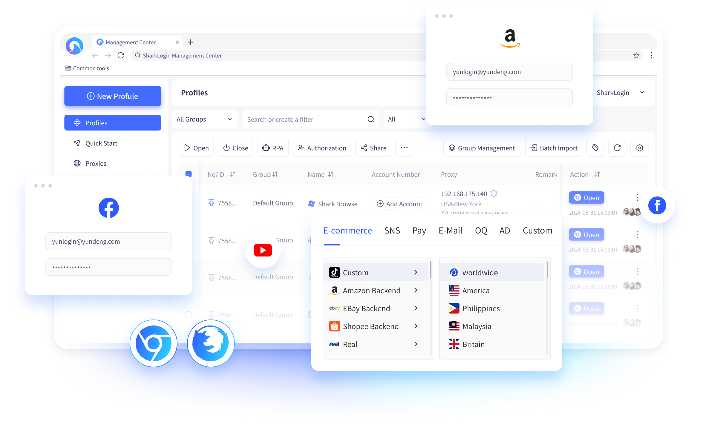 SharkLogin Dashboard